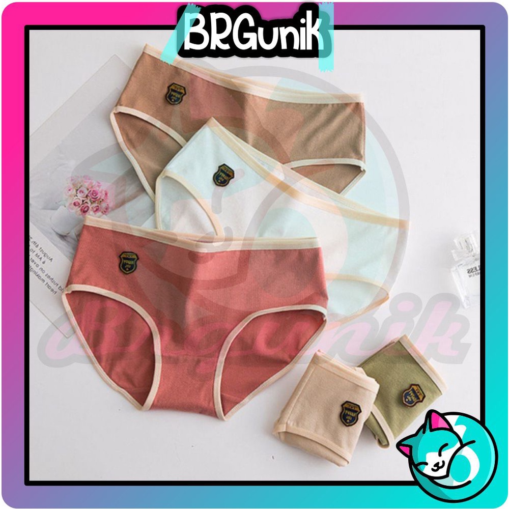 BRGUNIK Celana Dalam Fashion Wanita Impor Underwear Sempak Kolor Wanita Bahan Katun Halus Import B089