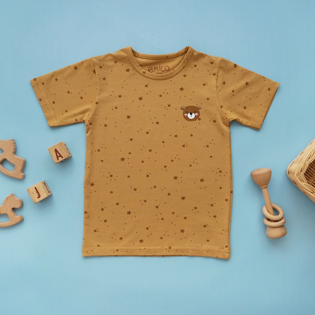 [Tencel T-Shirt] Emico x Nine Months Later T-Shirt Holiday - Baju Anak TENCEL™ T-Shirt - Ninemonthslater Collab Baju Balita Hadiah Ulang Tahun Birthday Atasan Set Kaos Adem