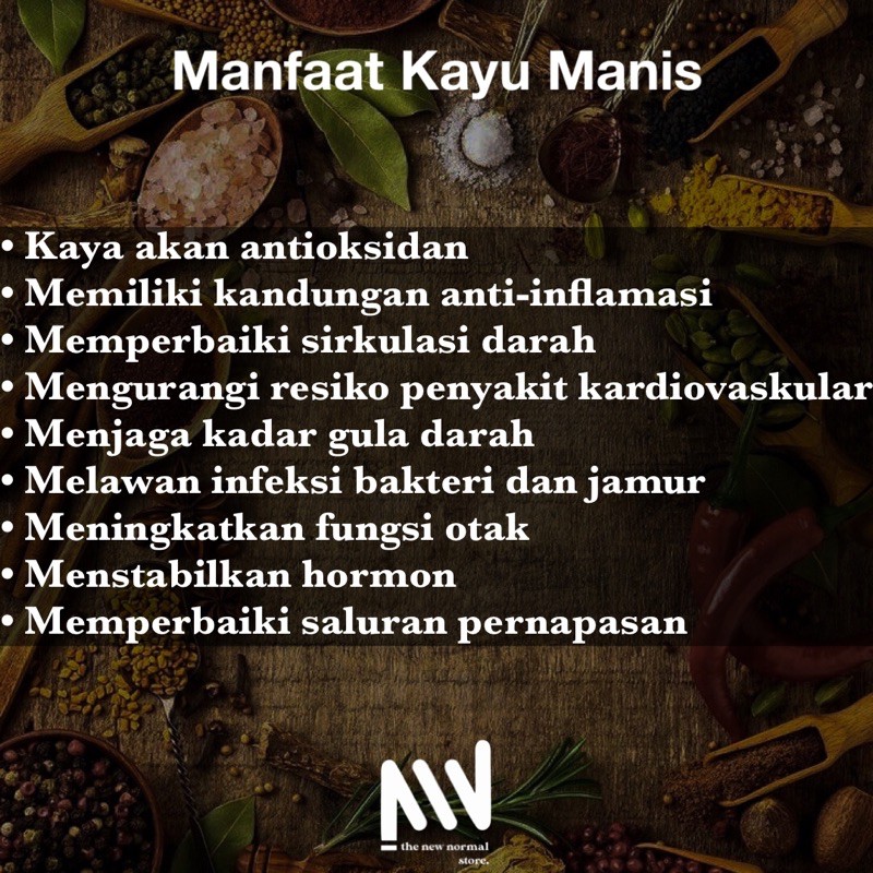 KAYU MANIS ORIGINAL PREMIUM 100 GRAM / KAYU MANIS REMPAH BUMBU DAPUR 50gr