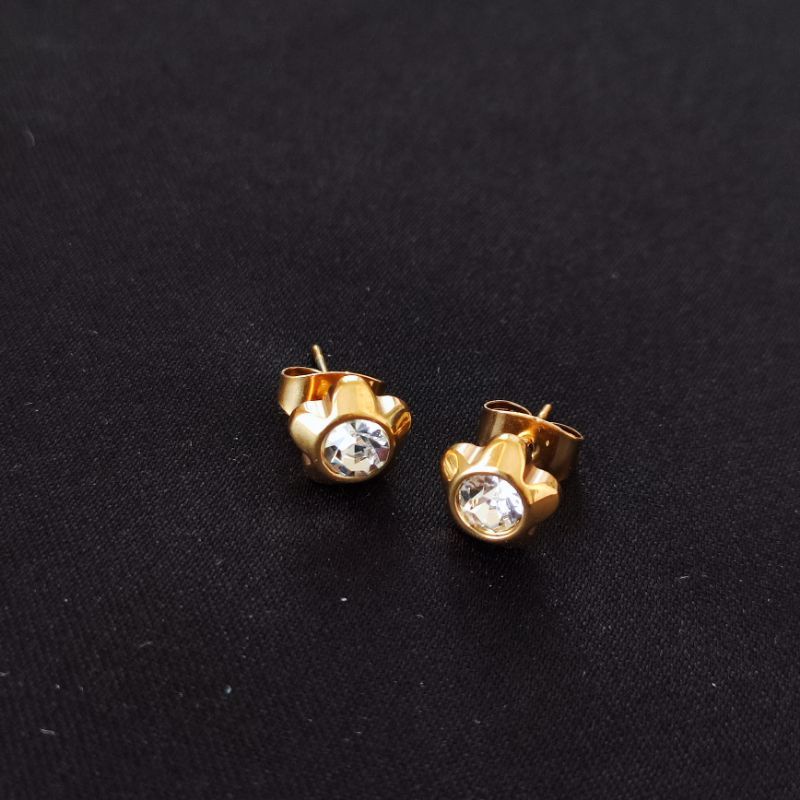 Anting Tusuk Titanium Emas Wanita Antikarat