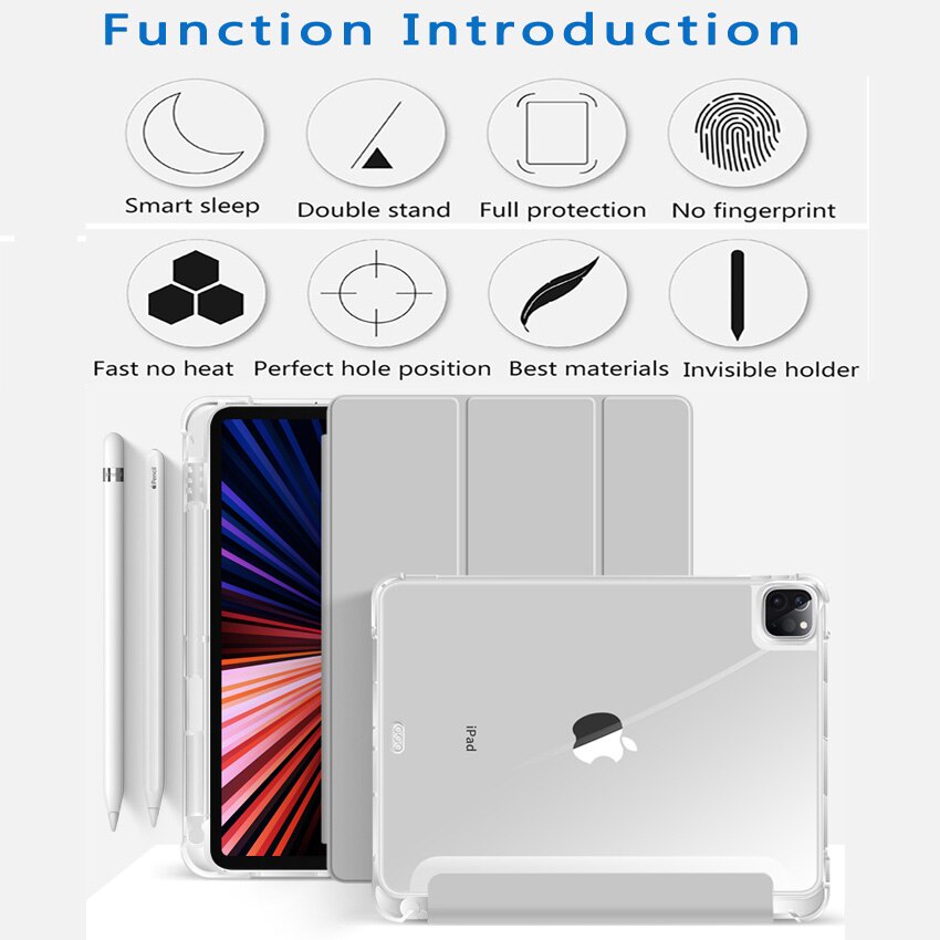 Flip Case Magnetik Bahan Kulit Dengan Slot Pena Untuk Apple Ipad Pro 11 Pro 2021 Generasi 3