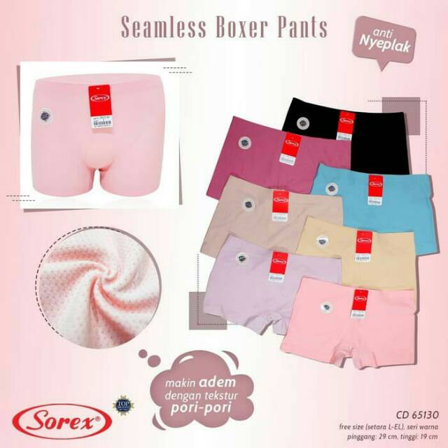 CELANA DALAM WANITA SOREX BOXER SEAMLESS MOTUF PORI