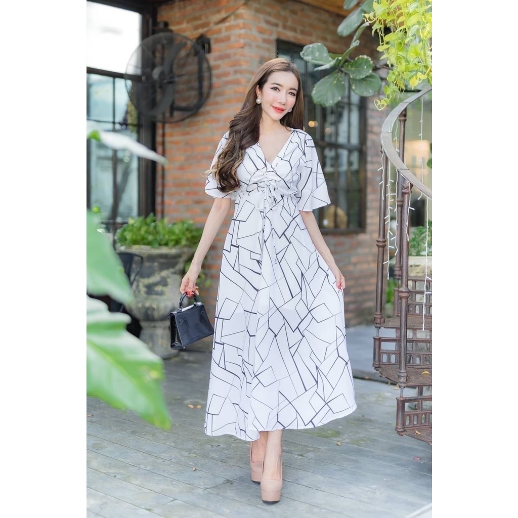 MAXI DRESS MOTIF / LONG DRESS FASHION WANITA IMPORT BANGKOK NOB