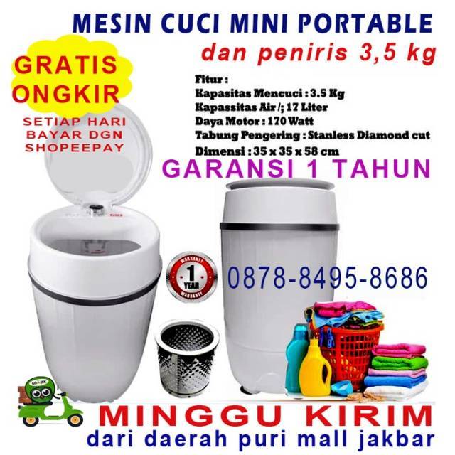 Mesin Cuci Mini  Portable Gojek Shopee Indonesia