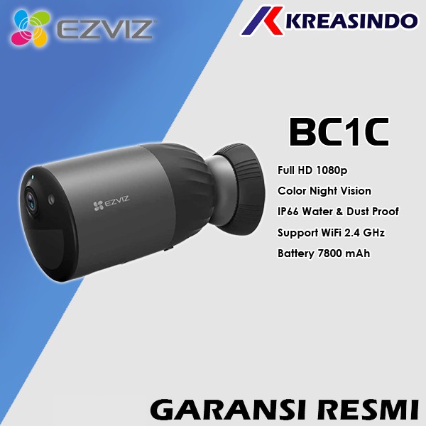 EZVIZ BC1C 1080p Wifi IP Camera IPCam Outdoor Battery Powered Garansi Resmi