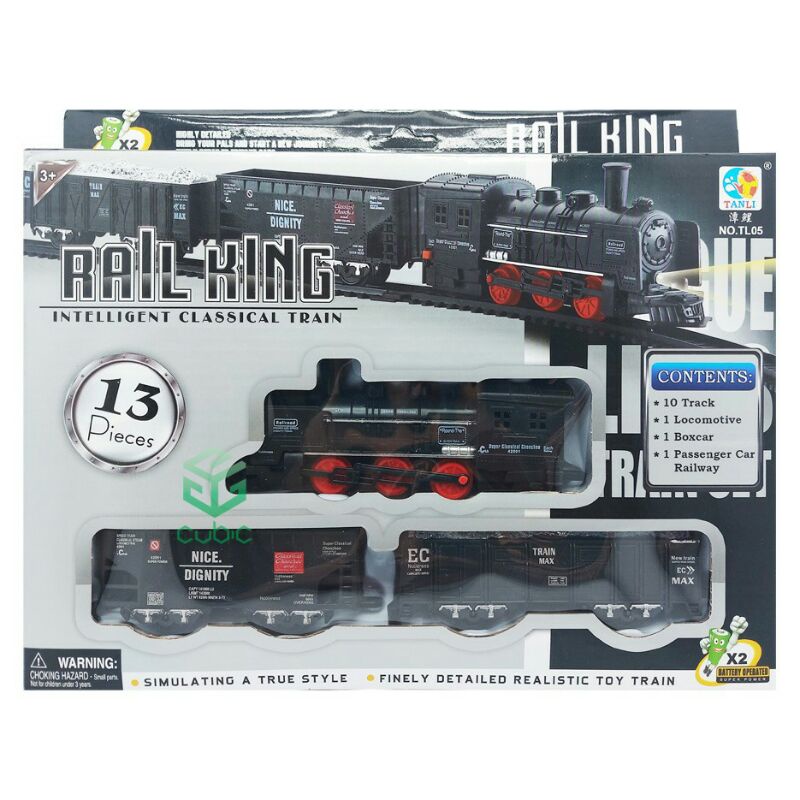 ( BISA COD ) MAINAN ANAK REL KERETA API ELEKTRIK ISI 13PCS - RAIL KING