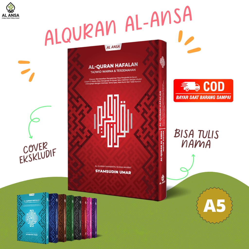 Al Quran Custom Nama (Bisa Tulis Nama di Cover) Al Quran Hafalan Per Kata Al Ansa