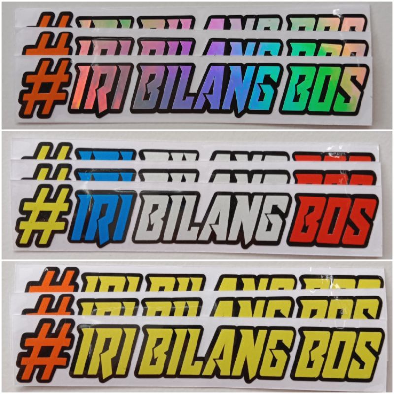 STICKER IRI BILANG BOS CUTTING