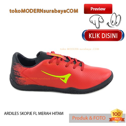 ARDILES SKOPJE FL MERAH HITAM sepatu olahraga futsal