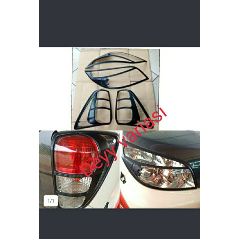 garnish lampu mobil rush/terios 2009-2014 hitam doff