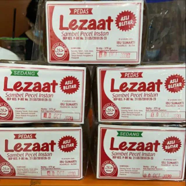 

Sambel Pecel Blitar cap Lezaat kemasan 750gr