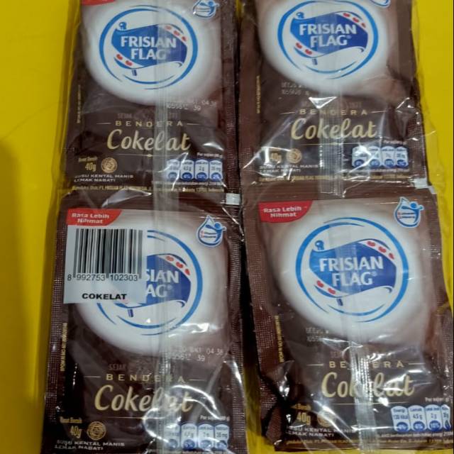 

Susu bendera Frisian flag coklat per renceng isi 6 pcs