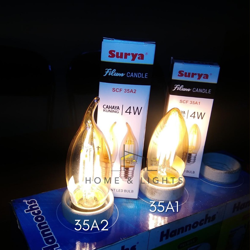 Lampu LED Filamen Surya Filum Candle SCF 35A1 4W E14/ E27 Warm White