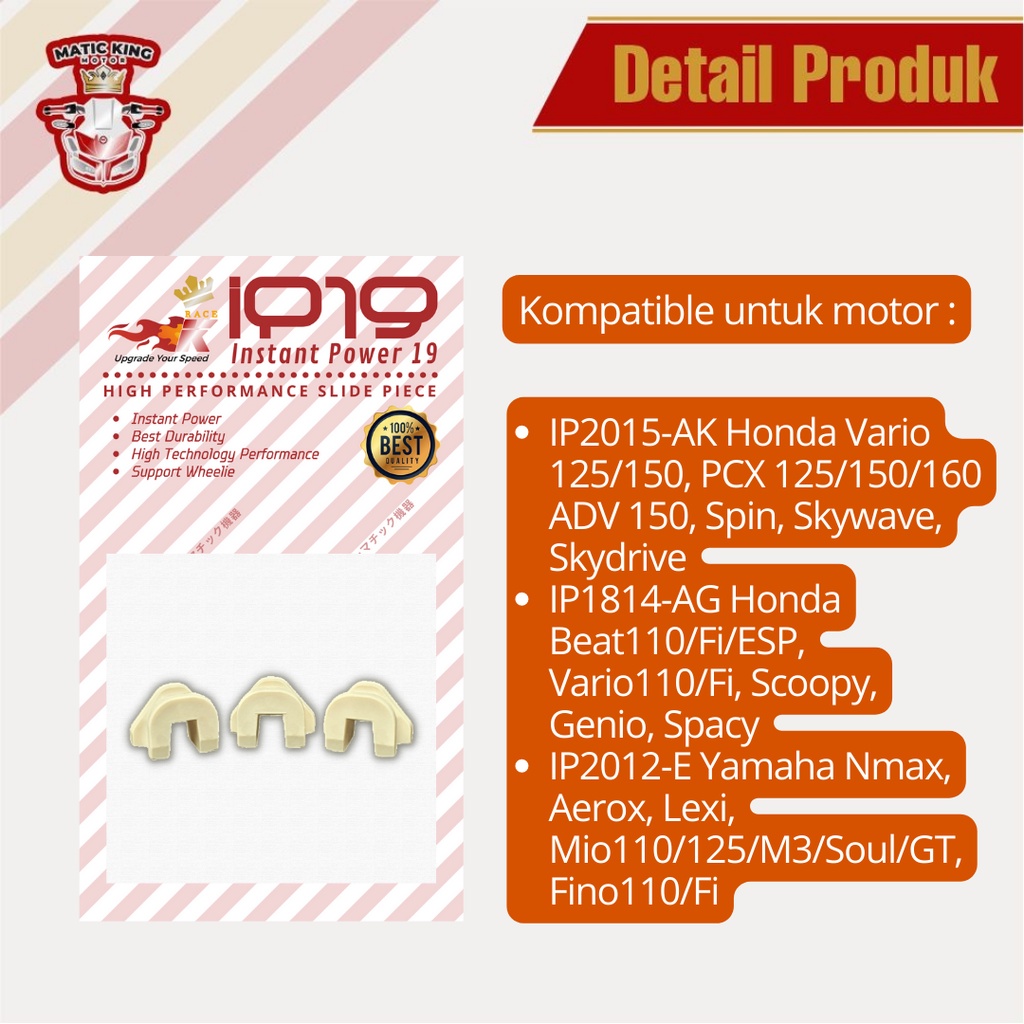 Slider Slide Piece Beat Scoopy Vario Genio Deluxe Spacy Karbu Fi ESP 110 Race K  IP1814-AG