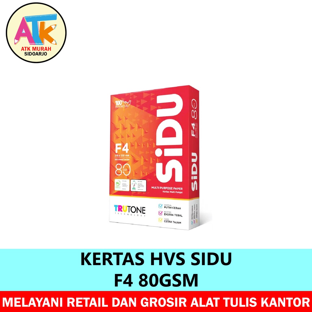 

Kertas HVS Sidu 80Gsm F4