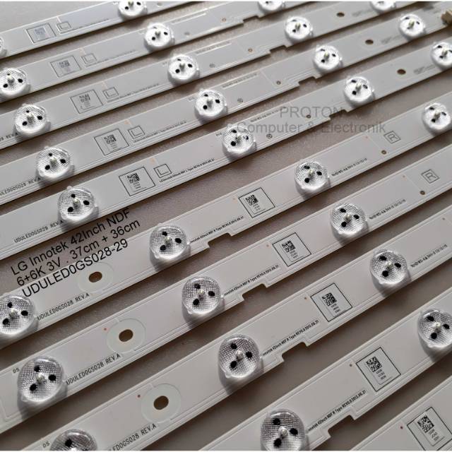 Backlight LED TV 12 kancing 3V 36+37cm 6K+6K 36V UDULED0GS028 UDULED0GS029 LG Innotek 42Inch NDF R L