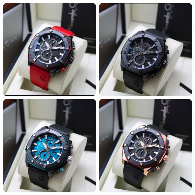 JAM TANGAN PRIA RUBBER ALEXANDRE CHRISTIE AC 9601 9601 AC9601 ORIGINAL
