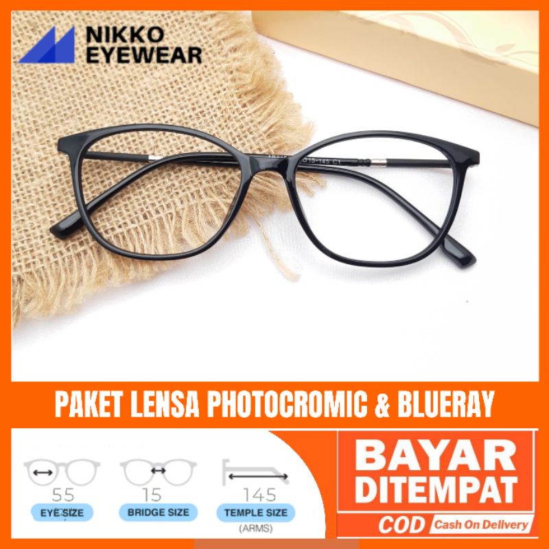 Paket Kacamata 8150, Gratis Lensa Antiradiasi Photocromic Blueray