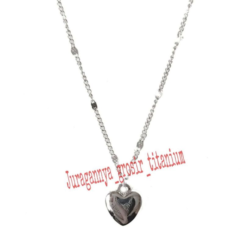 Kalung Titanium rantai gepeng Alus spasi JGT02 perhiasan fashion Korea anti karat&amp;anti luntur