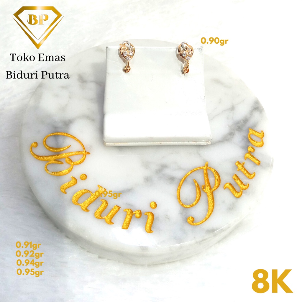 ANTING ELEGANT PERHIASAN EMAS ASLI KADAR 8K/375 toko emas biduri putra