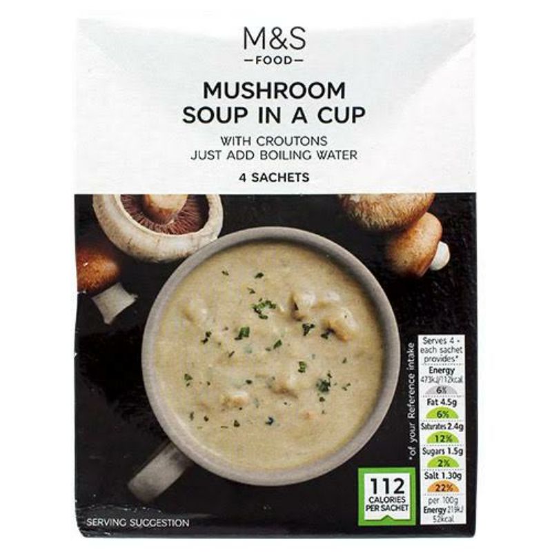 

MARKS & SPENCER M&S Mushroom Soup In A Cup 22g x 4 Sachets