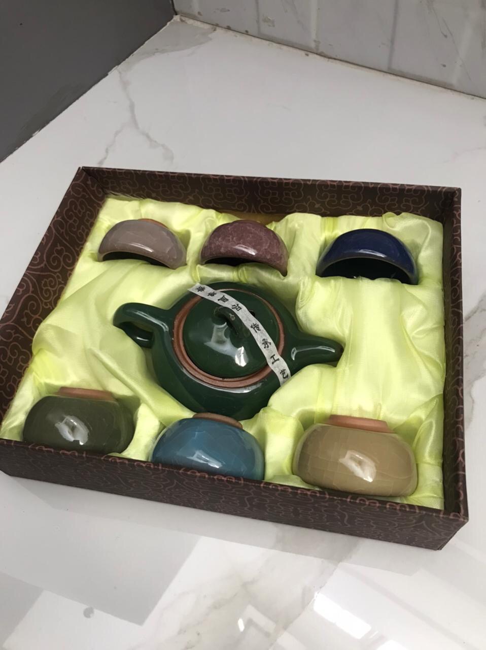 [ Ryo ] Sen Ceramic Tea Set / Teko Keramik Dengan 6 Cangkir Teh / Peralatan Dapur / Chinese Tea