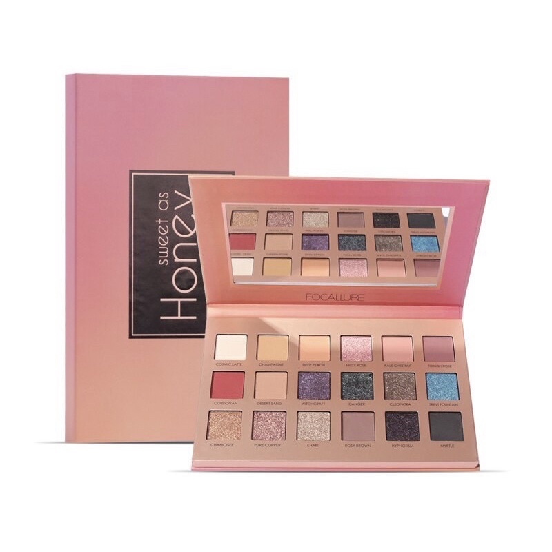 (READY &amp; ORI!) FOCALLURE 18 Colors Eyeshadow As Sweet As Honey FA 40 FA40 With Mirror