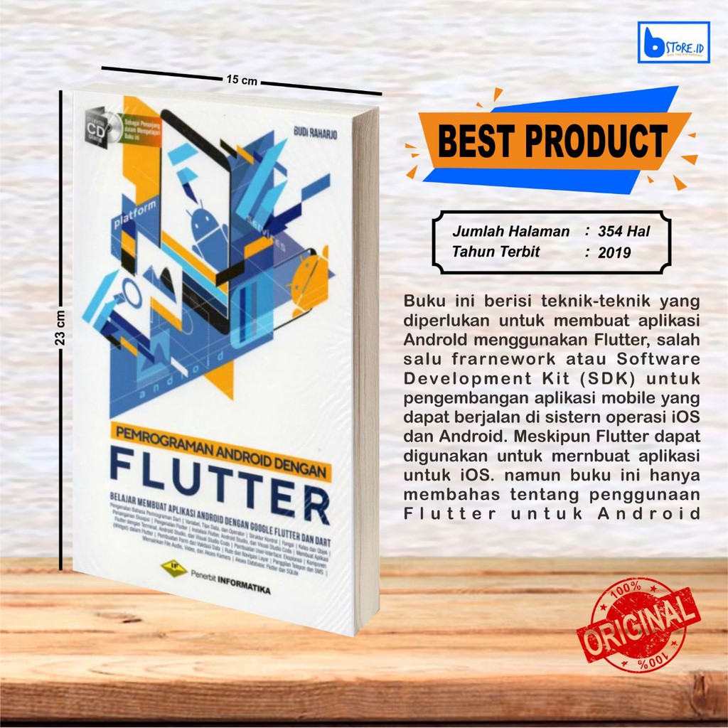 Jual Buku Pemrograman Android Dengan Flutter Cd Budi Raharjo