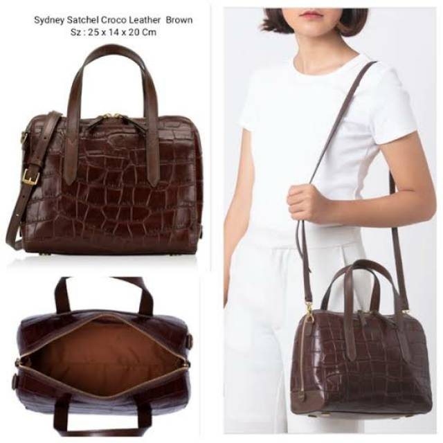 sydney satchel brown croco
