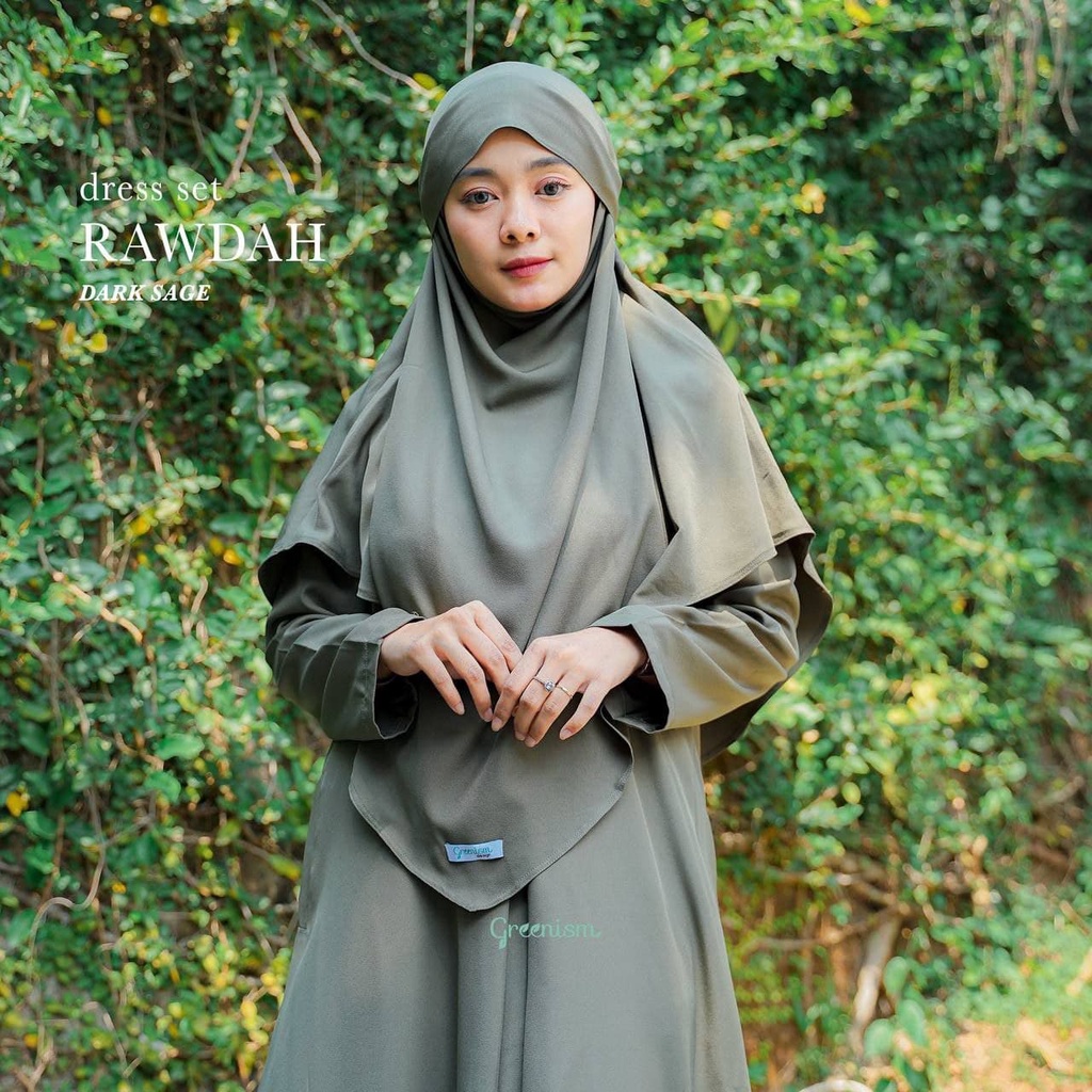 Greenism Rawdah Gamis &amp; Khimar Quality Premium Syari'i Dress - Gamis Only