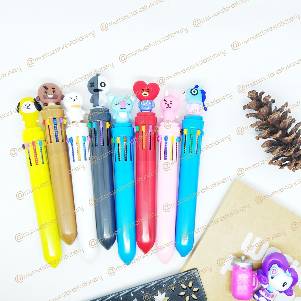 PEN 10 WARNA BTS / PEN 10WARNA KARAKTER BT21 / PEN 10WARNA BTS / PEN ...