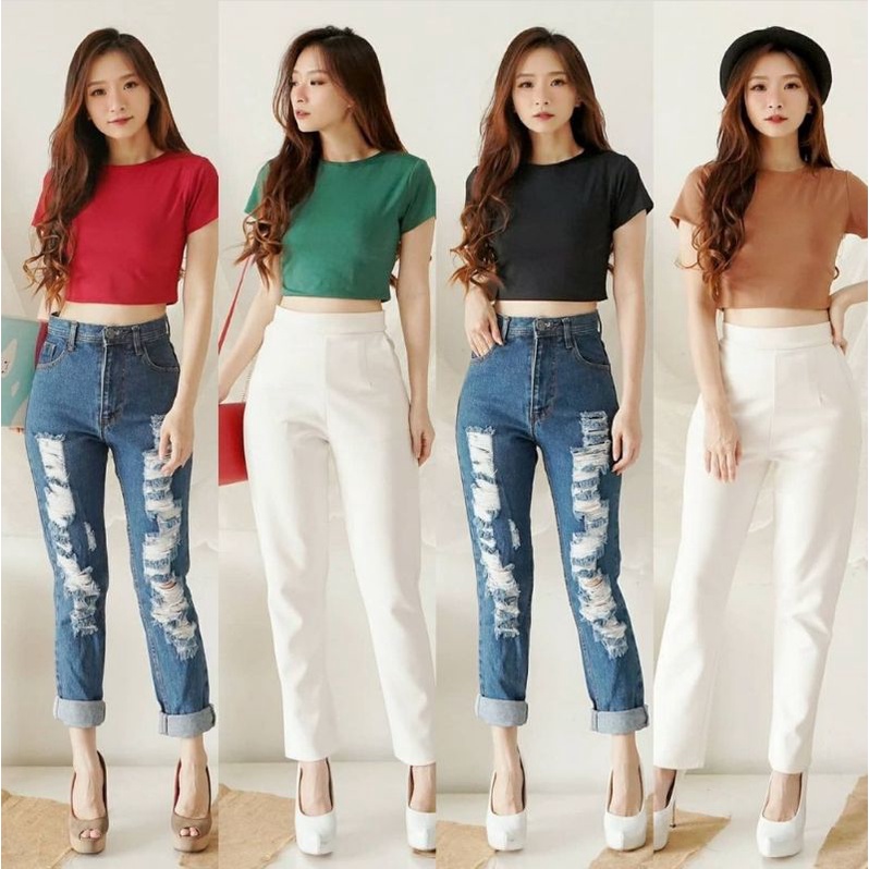 HS/CROP TOP YENNYPDK/ATASAN CROP PENDEK/Fit to S-M