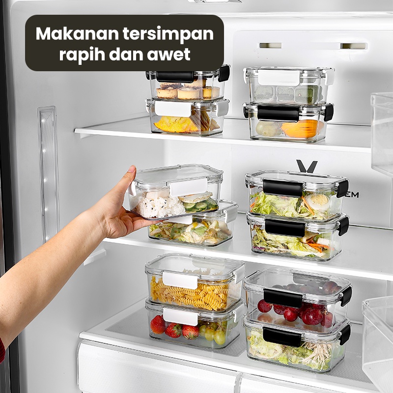 Greenland Tempat Makanan Toples Kotak Bening Kotak Tempat Penyimpanan Kacang Snack Makan Keep Fresh Kotak Makanan Toples Serbaguna HSB147