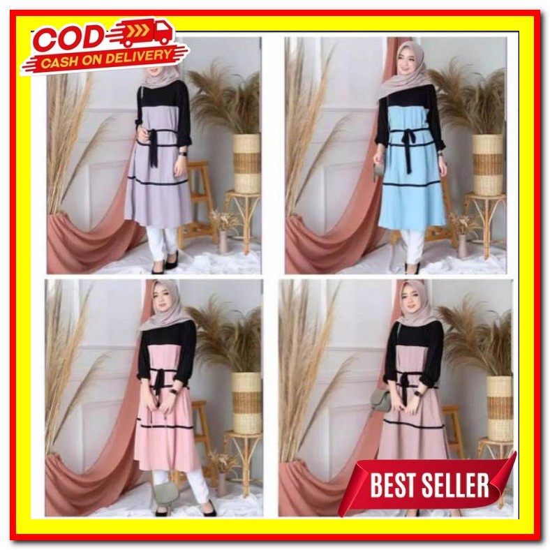 Zea Midi Dress Terbaru 2022 Baju Mini Dewasa Polos Gamis Midi Polosan  Ocha Tunik