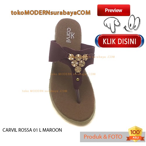 CARVIL ROSSA 01 L MAROON sandal wanita wedges