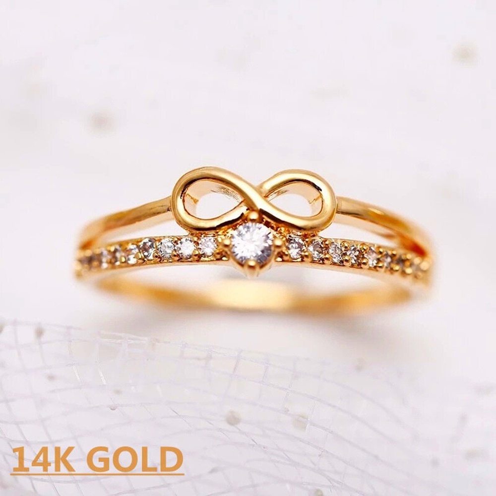 【COD Tangding】8pcsset Cincin Berlian Imitasi Warna Silver Untuk Wanita