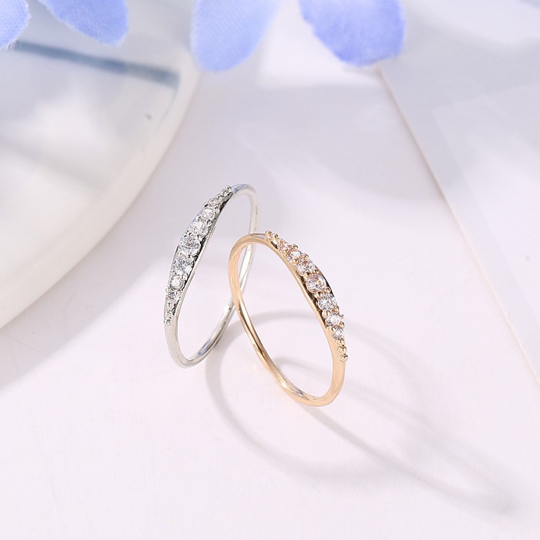 ✿AYN✿K27 Cincin Simple Sterling Silver Hias untuk Wanita / Perhiasan Wanita Cincin Wanita