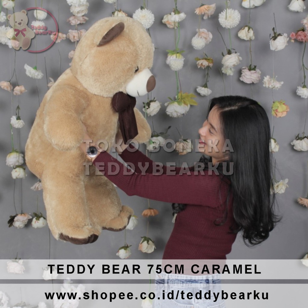 TEDDY BEAR 80CM JUMBO MINIATUR KHAS BANDUNG KARAMEL [TB75CA]