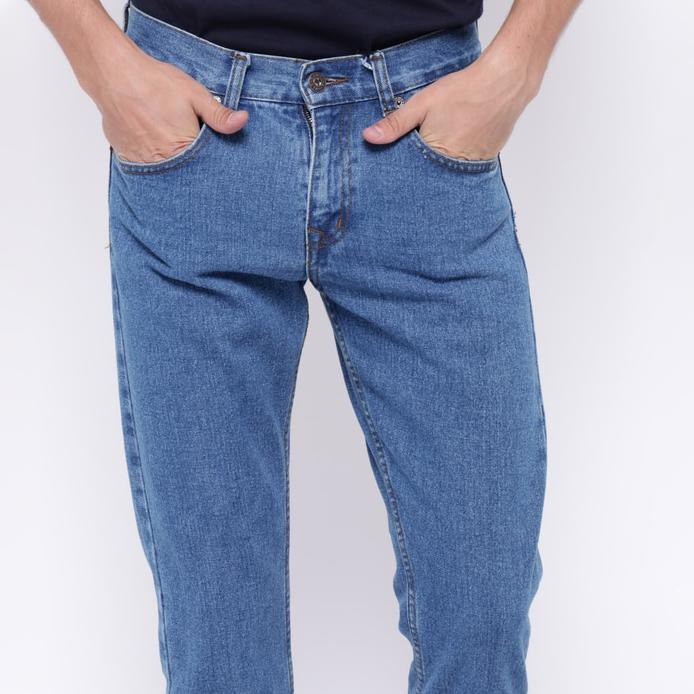 Edwin Celana Jeans Slim Fit Pria Panjang Medium Blue Roma 02 - Biru, 27 Top Quality