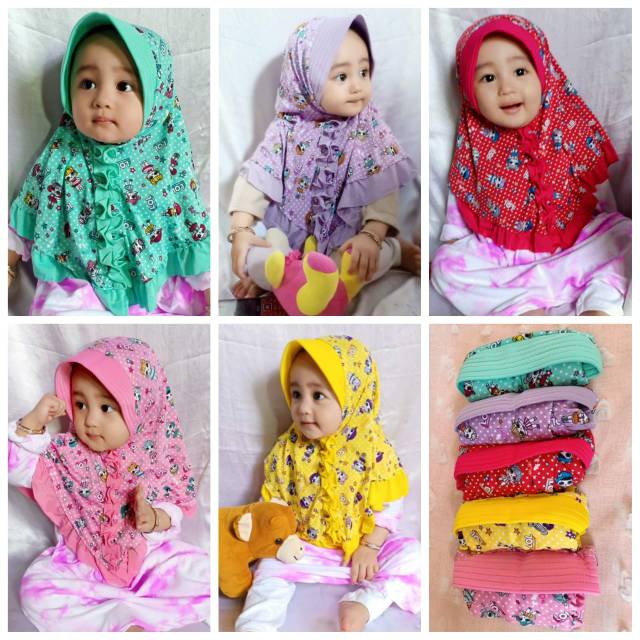 jilbab hijab anak bayi motif murah