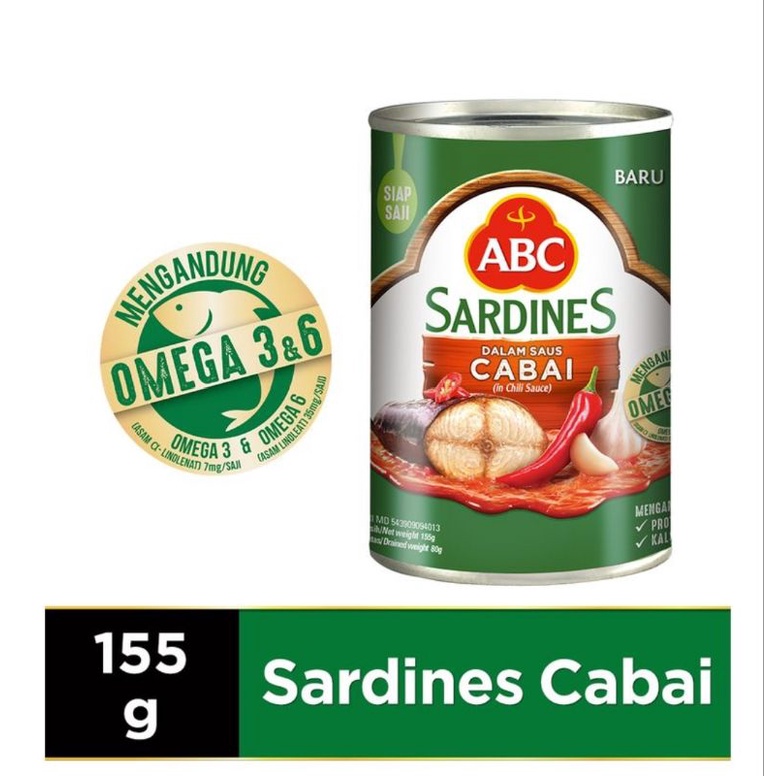 

Sarden ABC 155 gram - Cabai - Tomat