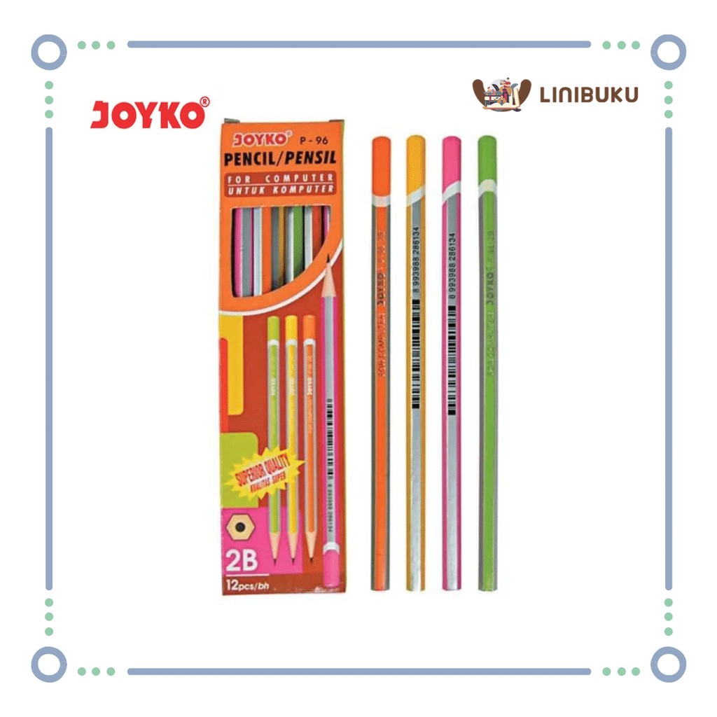 

Pensil 2B Joyko [P-96/12 pcs] / Alat Tulis Ujian Komputer - ATK