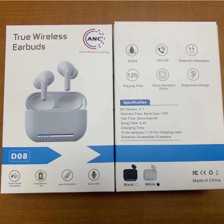 True Wireless Earbuds D08 Headset Bluetooth