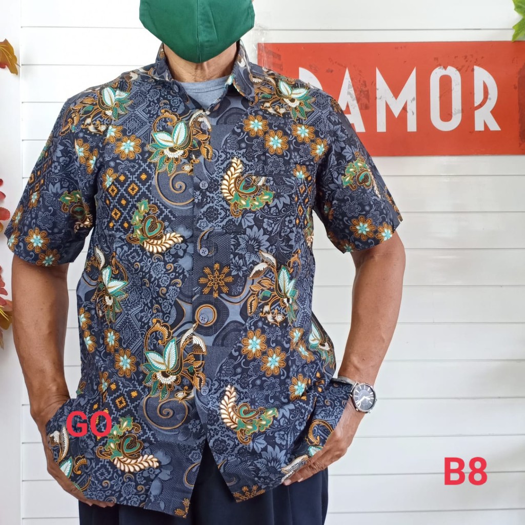 gos BRSB DAMOR (CRESSIDA) KEMEJA BATIK Cowok Pakaian Pria Baju Batik Dewasa Lengan Pendek