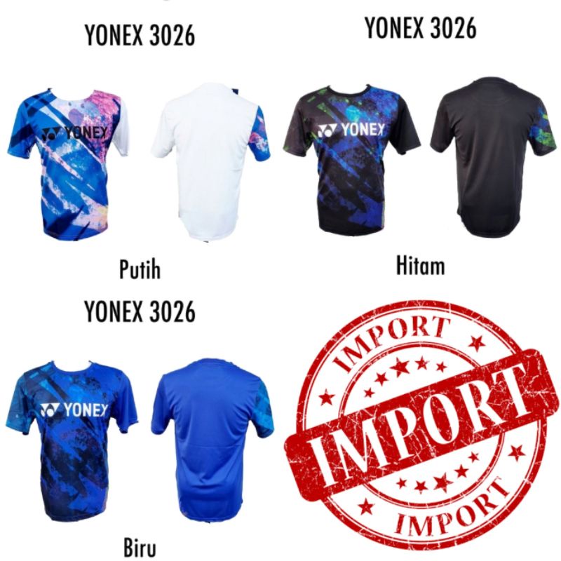 MURAH COD Baju Jersey Badminton Bulutangkis 3026 Yonex Grade Original Import