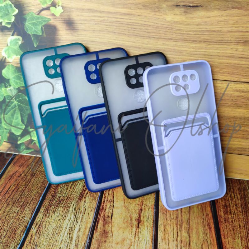 Card Case Xiaomi Redmi Note 9 / Note 9 Biasa Case / M2003J15SC, M2003J15SG, M2003J15SS Slot Kartu + Protection Camera