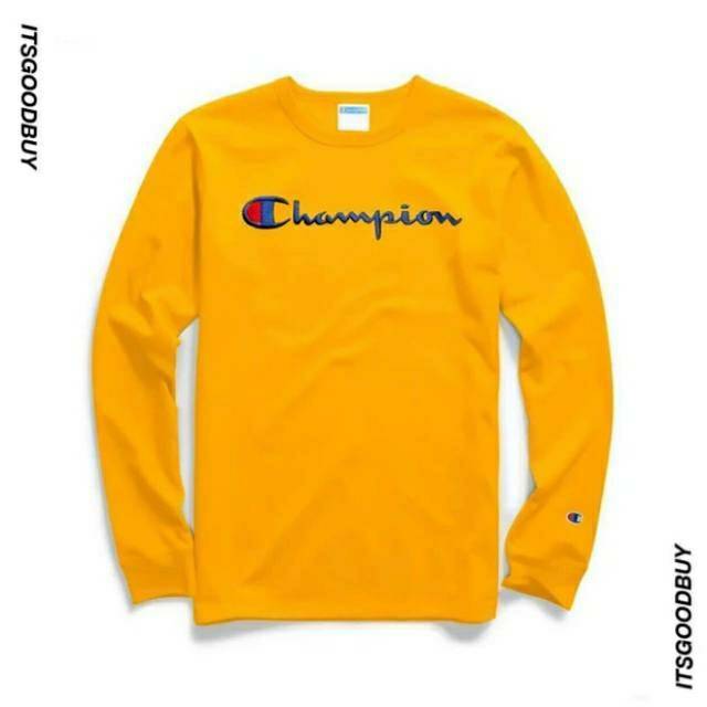 long sleeve champion shirt yellow