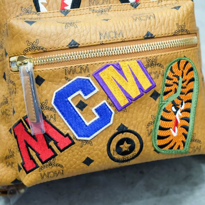 M C M x B*pe Tiger Patch Backpack 100% Authentic