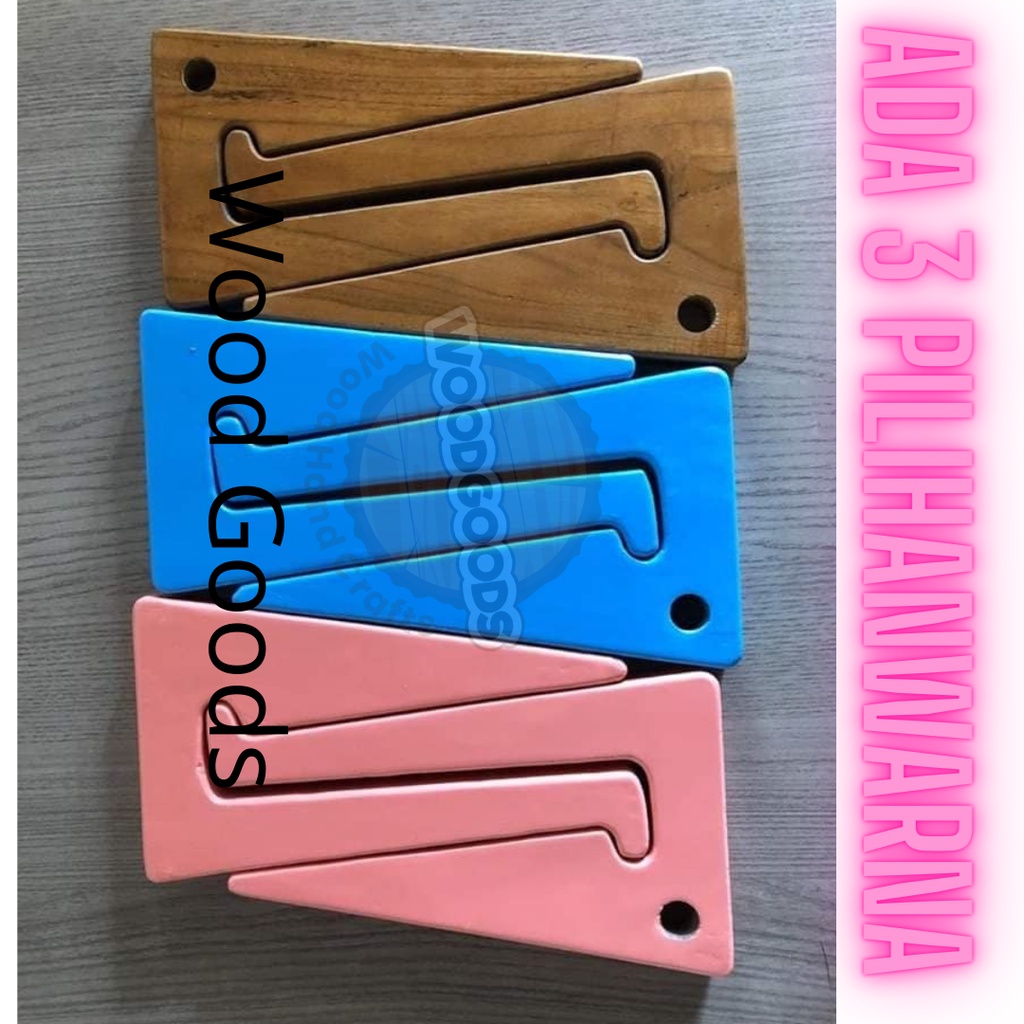 Stand latop kayu holder berwarna