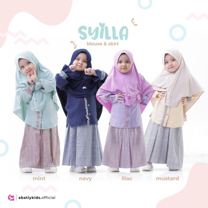 Gamis anak Sylla by Abatiy/Jilbab Sylla/Jilbab anak/Khimar anak
